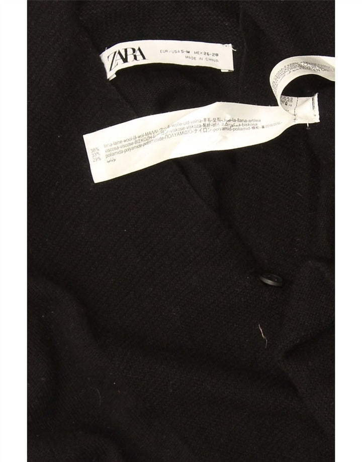 Zara Cardigan surdimensionné pour femme UK 10 Petite laine noire