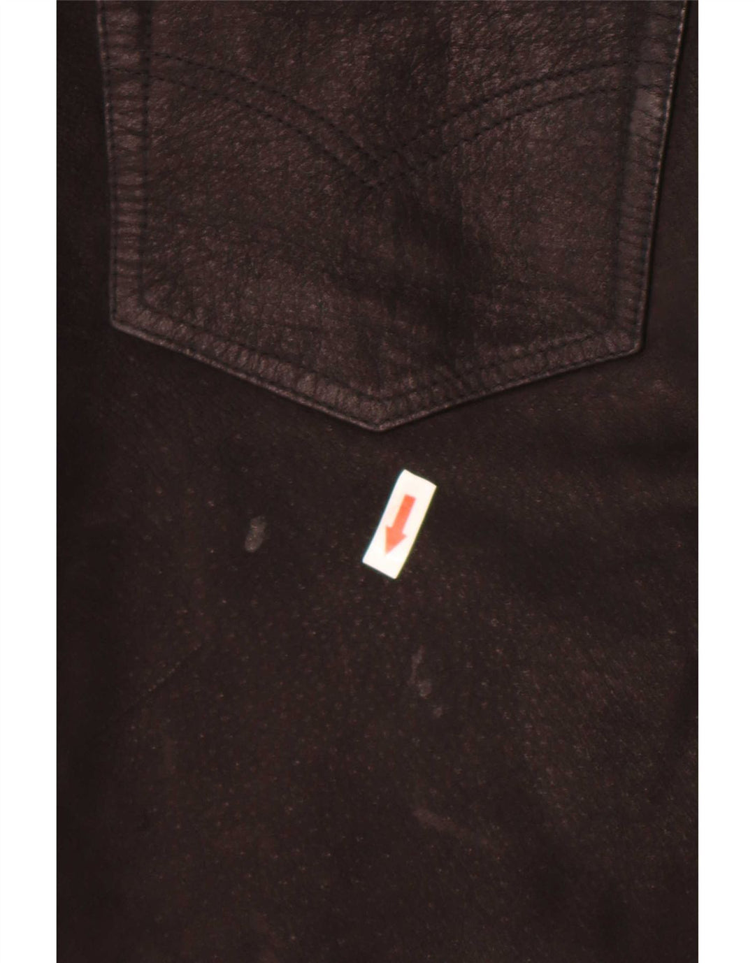 Pantalon droit en cuir Vintage pour hommes W30 L32 noir