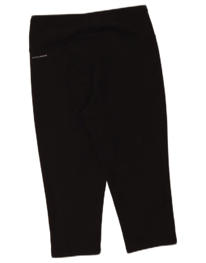 Reebok Leggings Capri Femme UK 8/10 Petit Noir Polyester