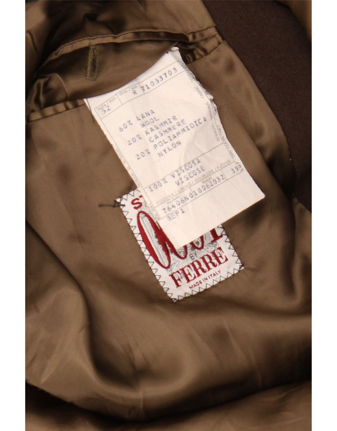 Ferre Manteau Femme IT 52 XL Laine Marron
