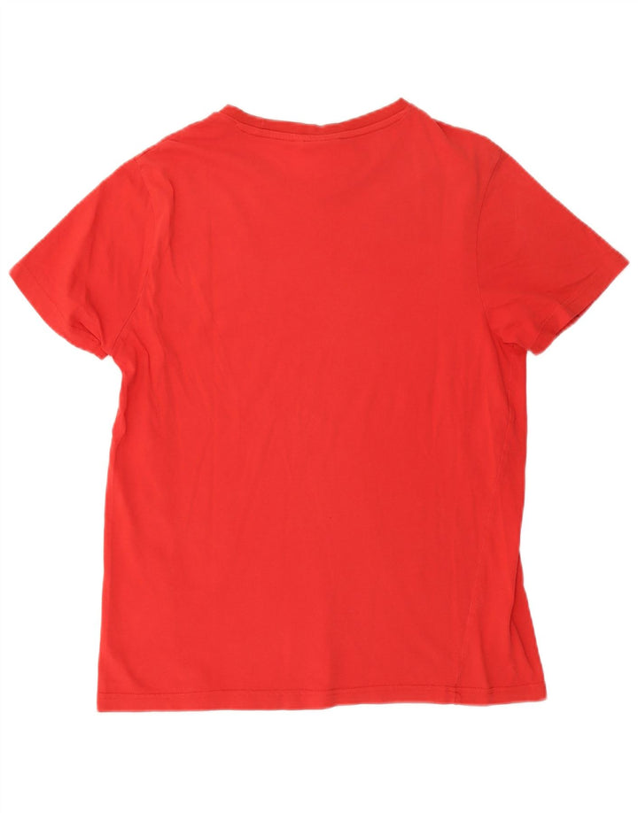 Fila T-Shirt Femme Top UK 14 Coton Rouge Moyen