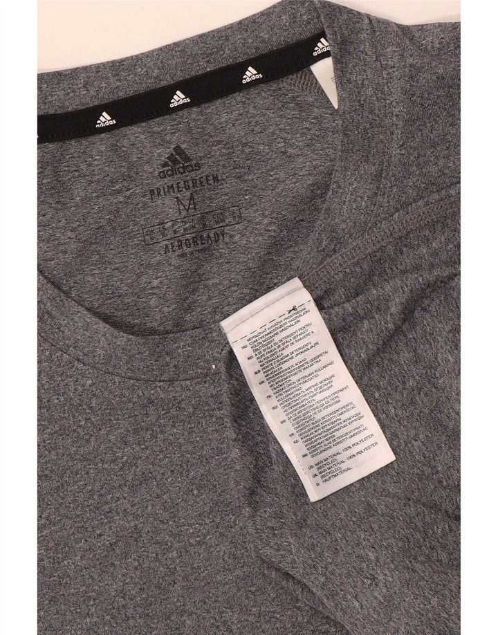 Adidas Homme Aeroready T-Shirt Top Gris Moyen Moucheté Polyester
