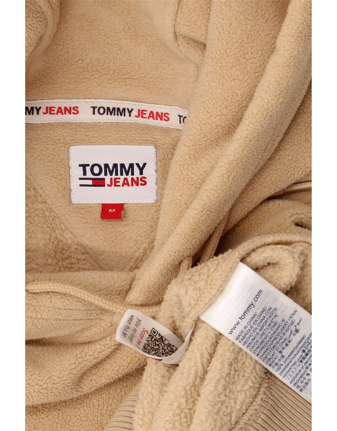 Tommy Hilfiger Pull polaire à capuche pour homme en polyester beige moyen