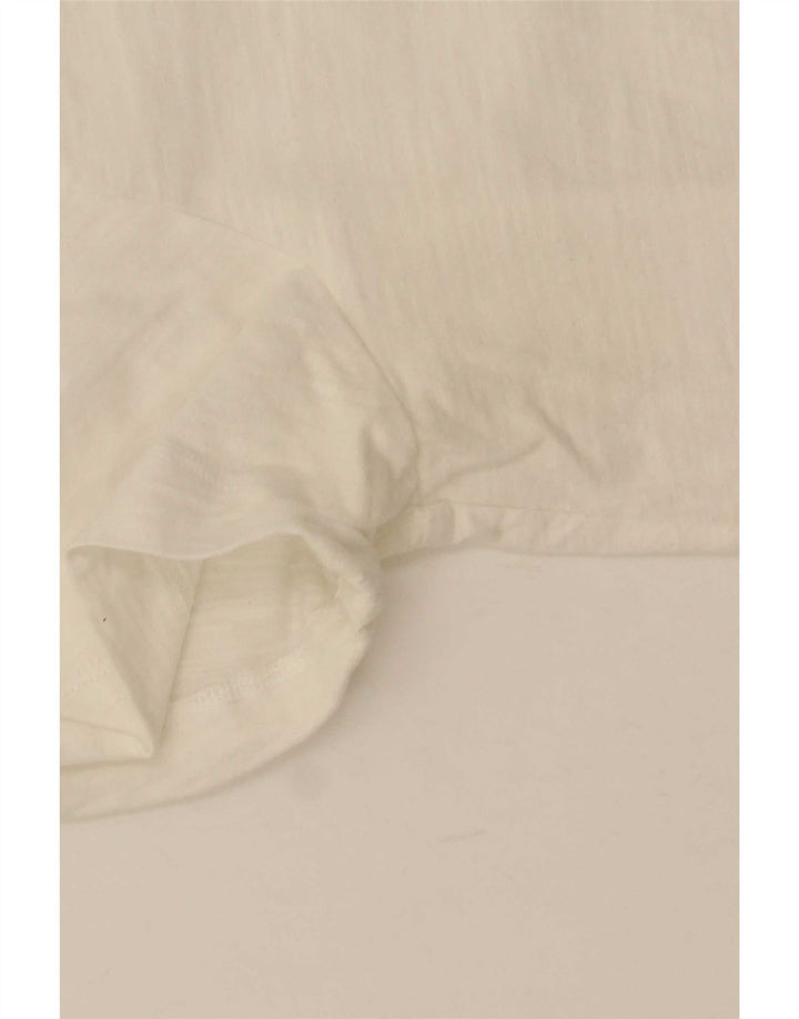 Joules Womens T-Shirt Top UK 12 Medium Blanc Coton
