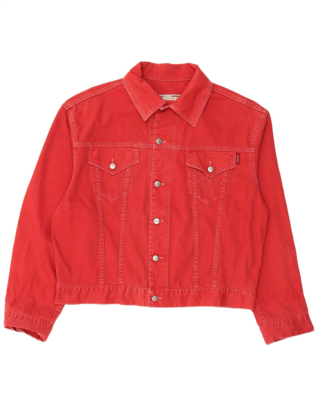 Sisley Veste en Jean Homme UK 38 Coton Rouge Moyen