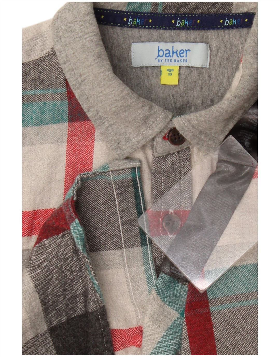 Ted Baker Chemise en flanelle pour garçon 12-13 ans Gris à carreaux en coton