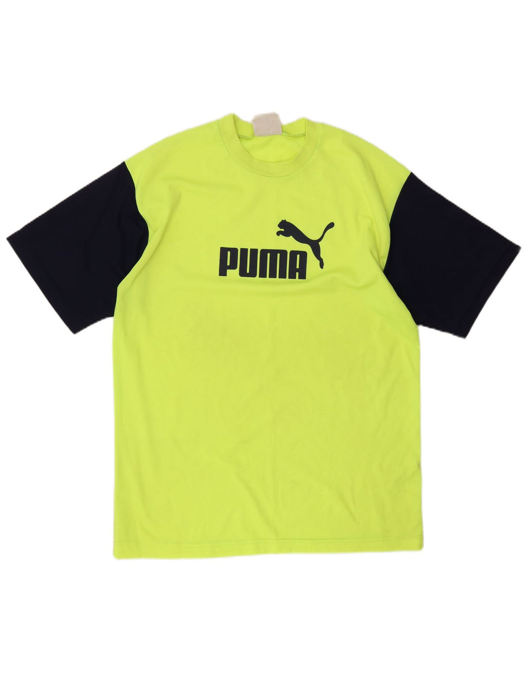 Puma T-Shirt Graphique Homme Large Jaune Colorblock Polyester