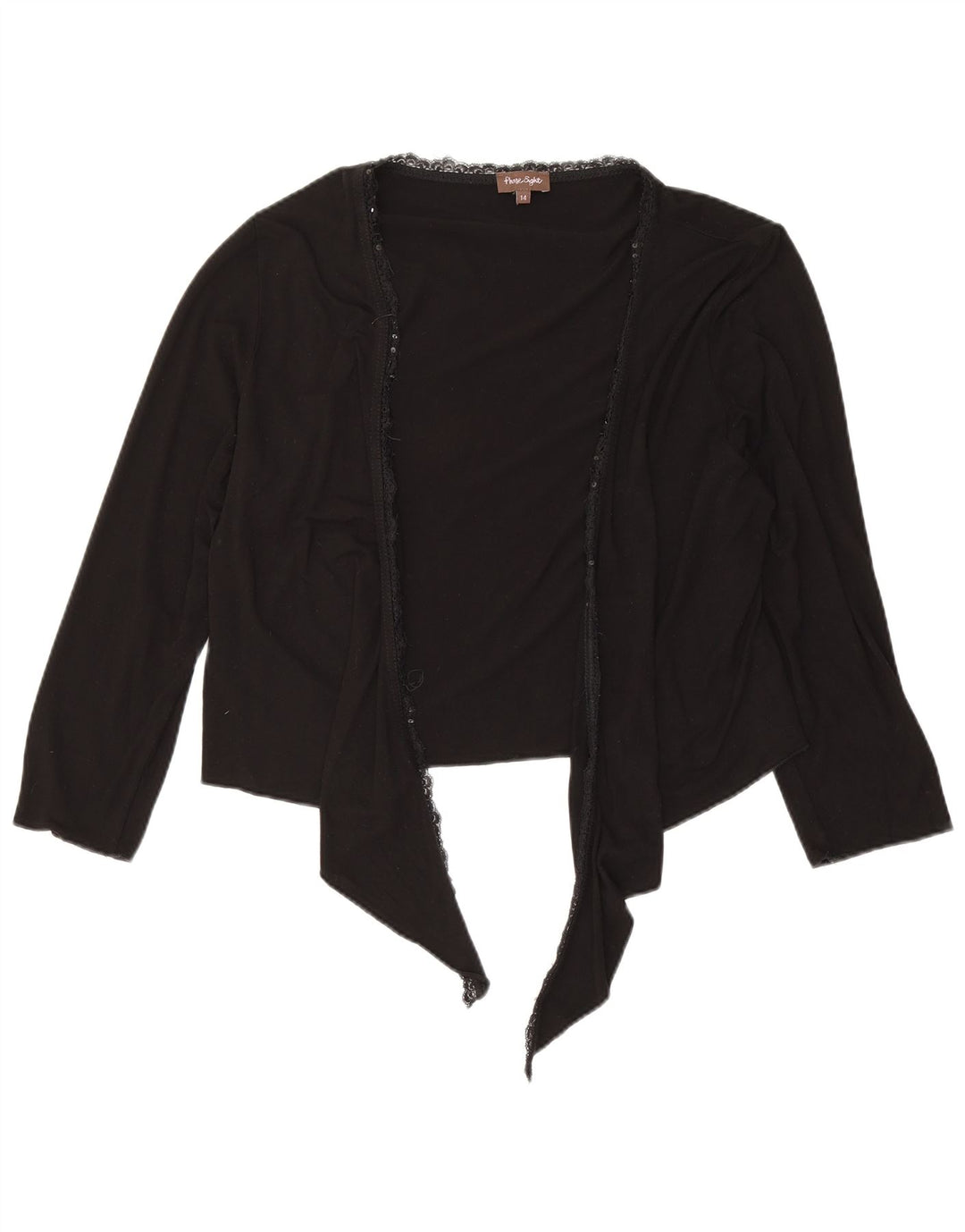 Phase Eight Cardigan à nouer sur le devant pour femme UK 14 Viscose noire moyenne