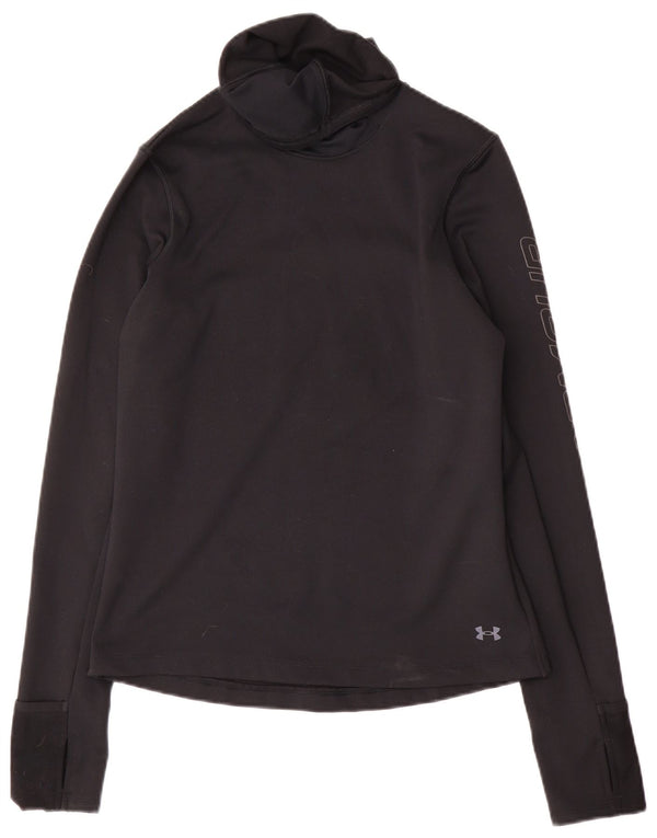 Under Armour Cold Gear Graphic Top à manches longues pour femme UK 10 Petit Noir