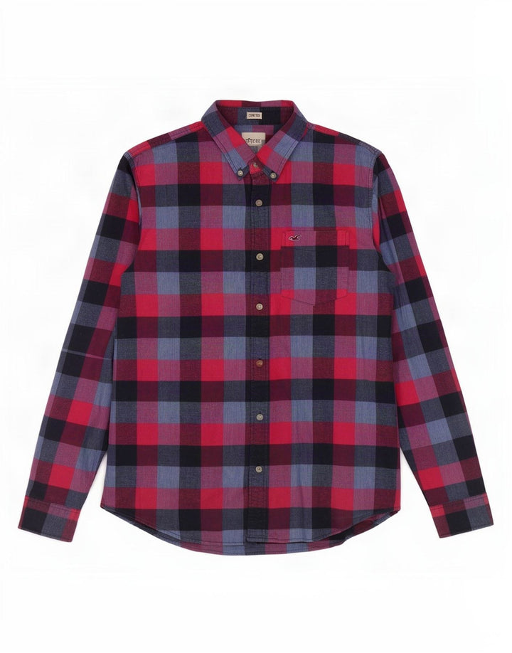 Hollister Chemise Homme 2XL Rouge Check Coton