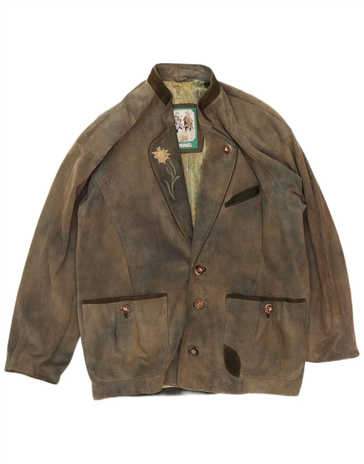 Meindl Veste en cuir Trachten pour homme EU 50 Large Marron