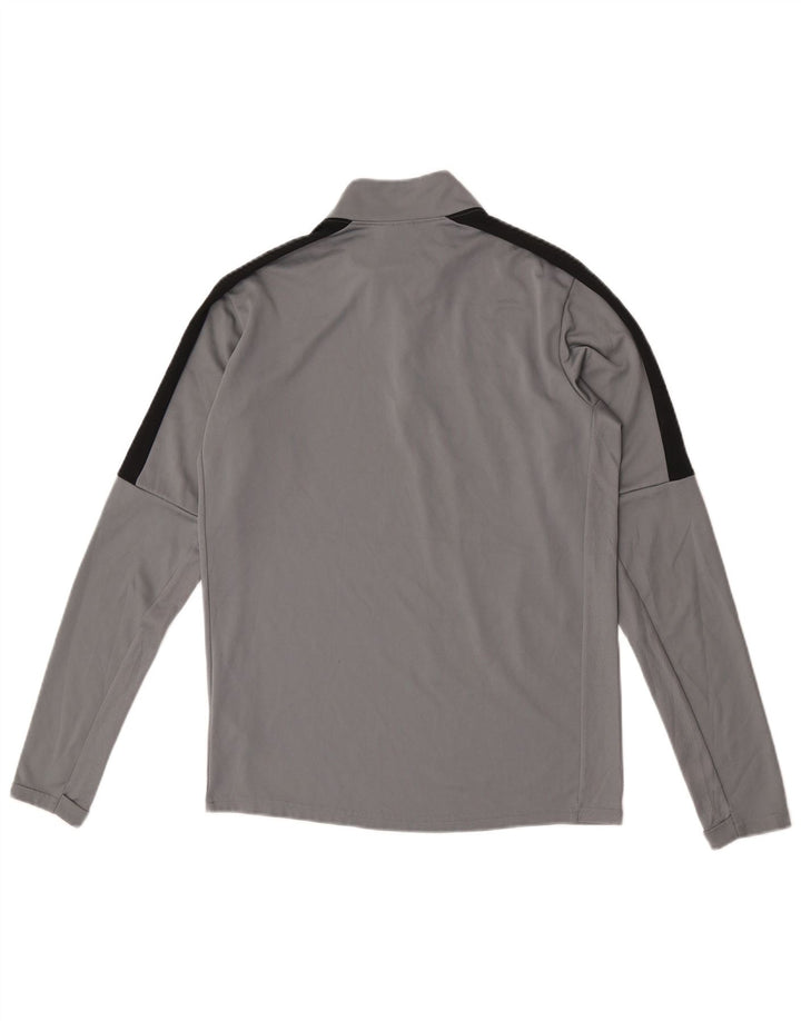 Nike Hommes Dri Fit Zip Neck Top Manches Longues Petit Gris Colorblock Polyester