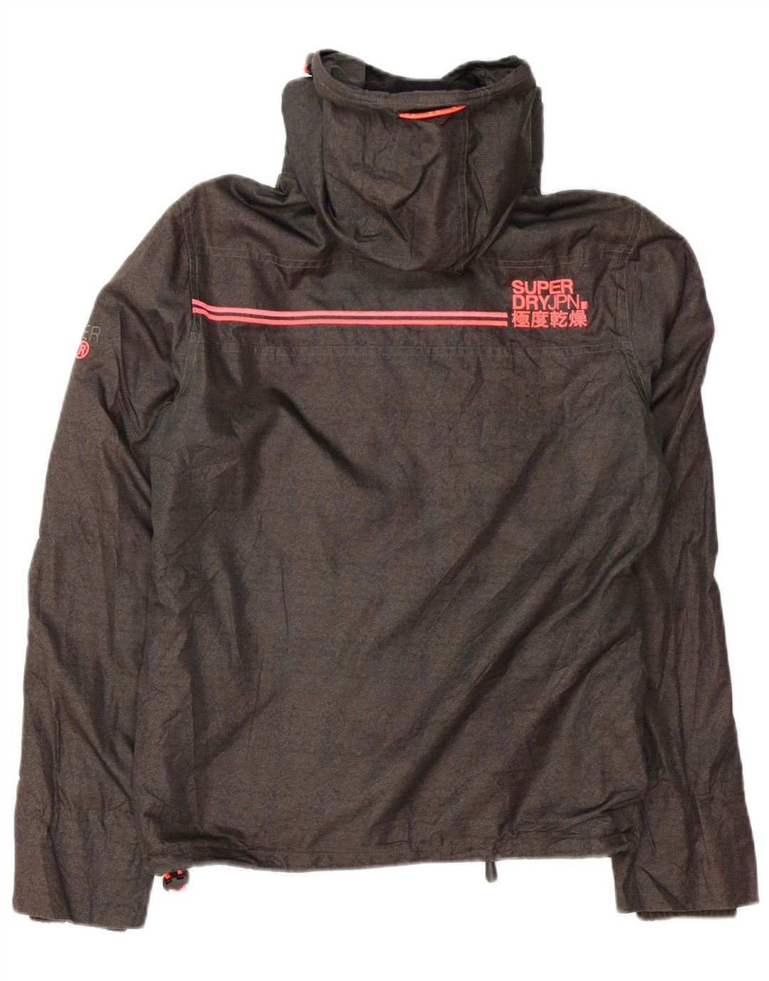 SUPERDRY Veste coupe-vent à capuche pour hommes UK 36 Petit chevron gris