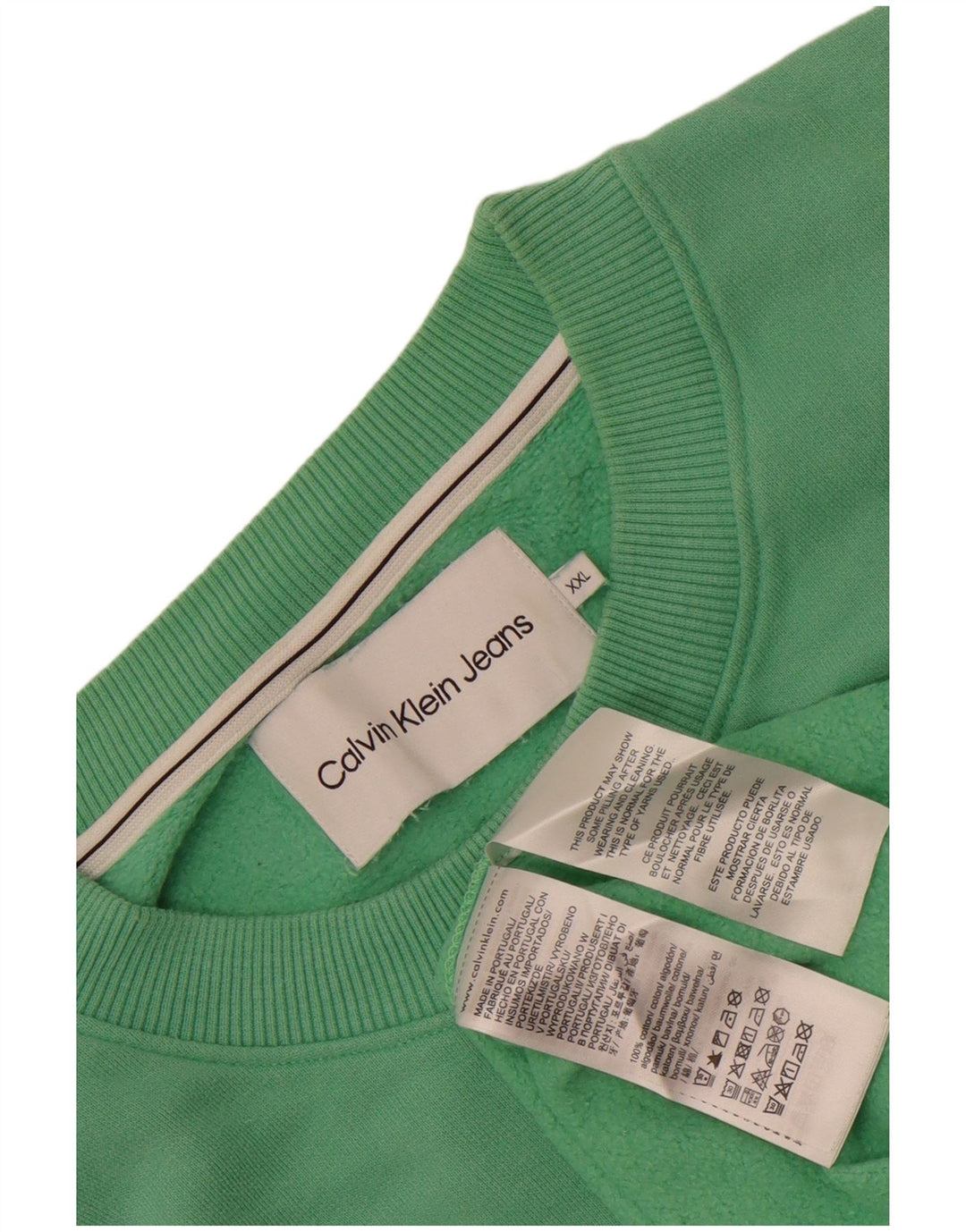 Calvin Klein Jeans Sweat-shirt graphique pour homme en coton vert 2XL