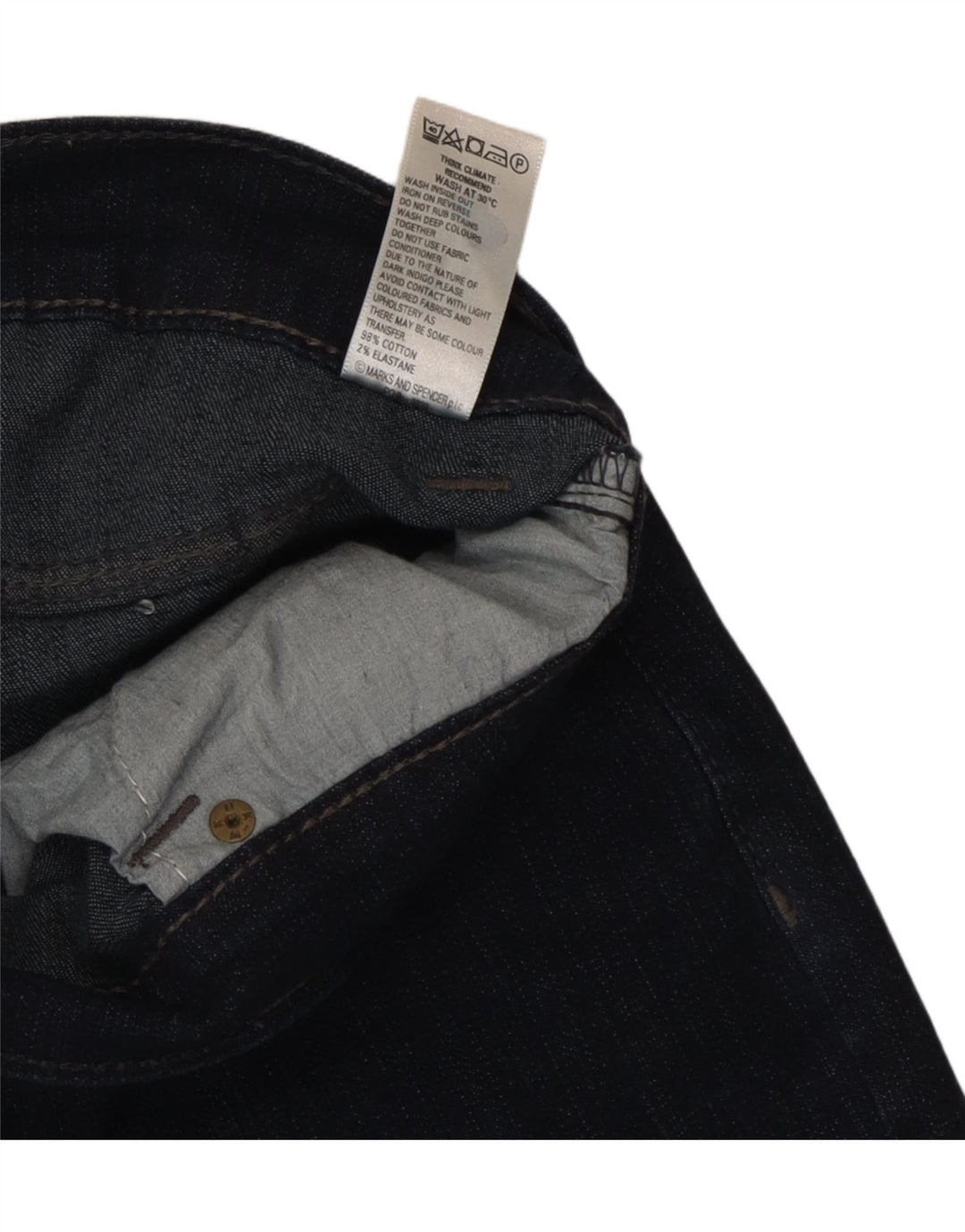 Marks & Spencer Jean bootcut court pour femme UK 10 Small W27 L28 Bleu marine