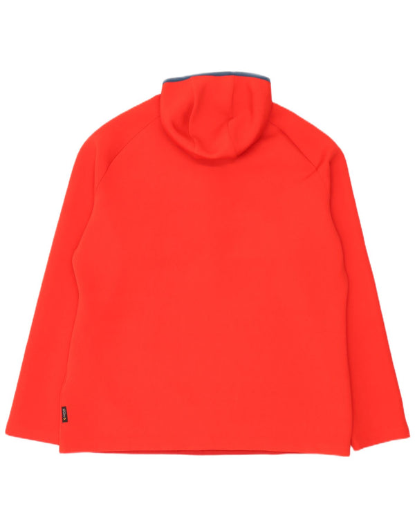 Jack Wolfskin Pull polaire à capuche et col zippé pour homme UK 48 3XL Rouge Colourblock
