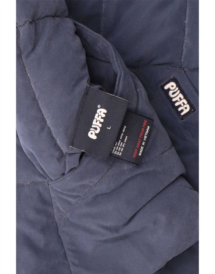 Puffa Gilet rembourré réversible pour femme UK 16 Large Bleu Polyester