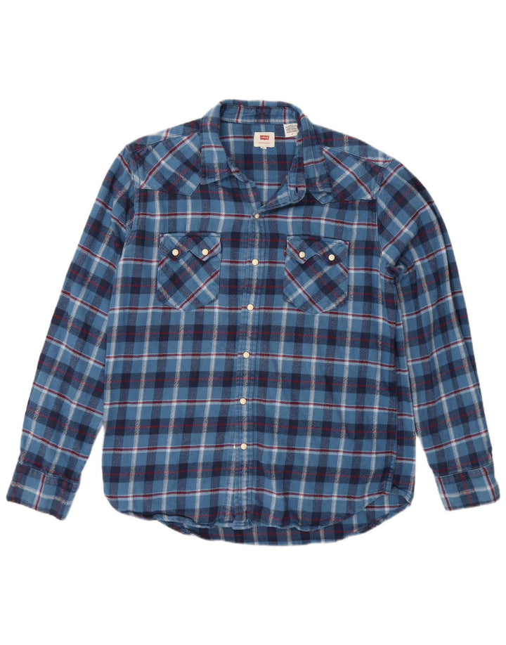 Levi's Chemise en Flanelle Homme Bleu Carreaux
