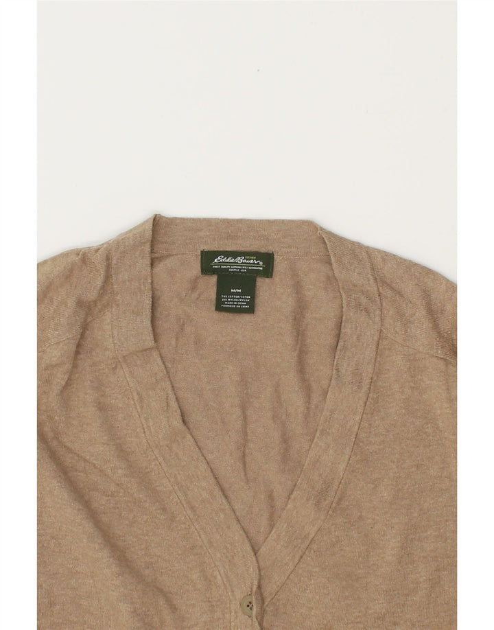 EDDIE BAUER Womens Cardigan Sweater UK 12 Medium Beige Cotton Vintage Eddie Bauer and Second-Hand Eddie Bauer from Messina Hembry 