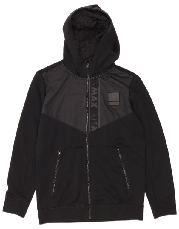 Nike Sweat à capuche zippé graphique pour garçon 10-11 ans Noir moyen colour block