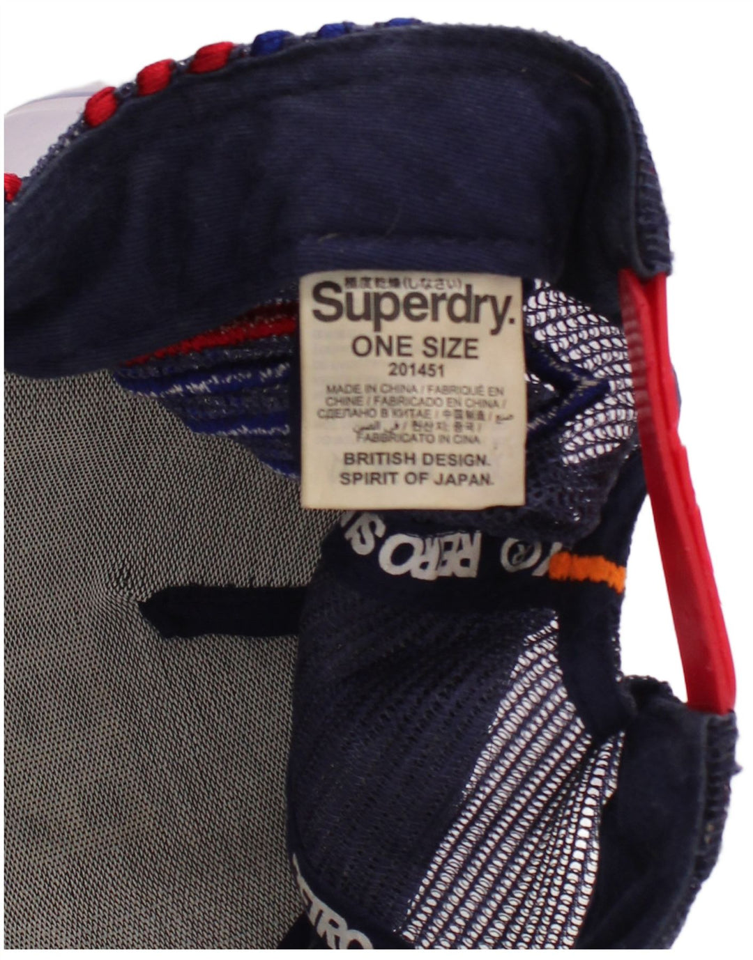 SUPERDRY Mens Graphic Trucker Cap One Size Navy Blue Polyester Retro