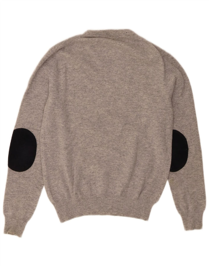 REFRIGIWEAR Womens Crew Neck Jumper Sweater UK 12 Medium Grey Wool