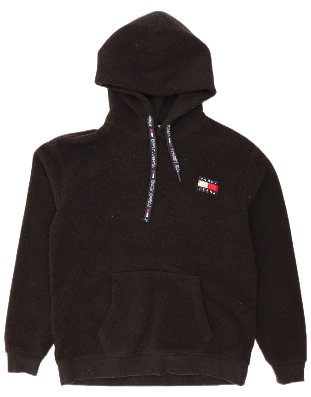 TOMMY HILFIGER Pull Polaire à Capuche Homme Noir Moyen Polyester