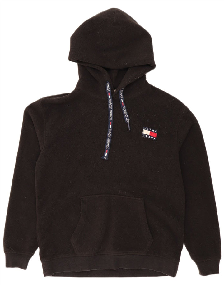 TOMMY HILFIGER Pull Polaire à Capuche Homme Noir Moyen Polyester