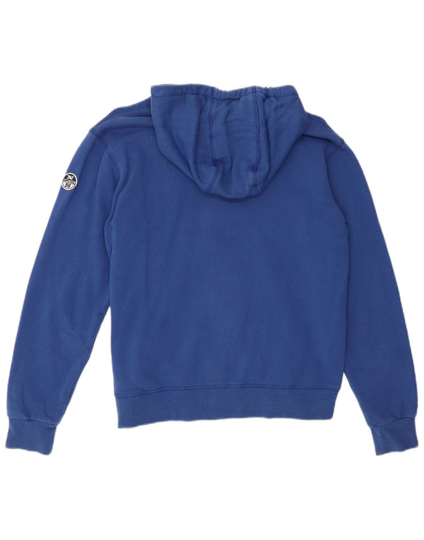 North Sails Pull à capuche zippé surdimensionné pour femme UK 6 XS Bleu Coton