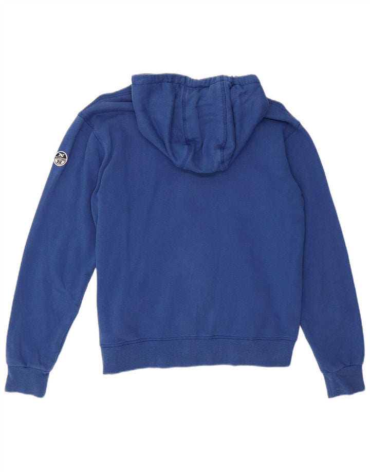 North Sails Pull à capuche zippé surdimensionné pour femme UK 6 XS Bleu Coton