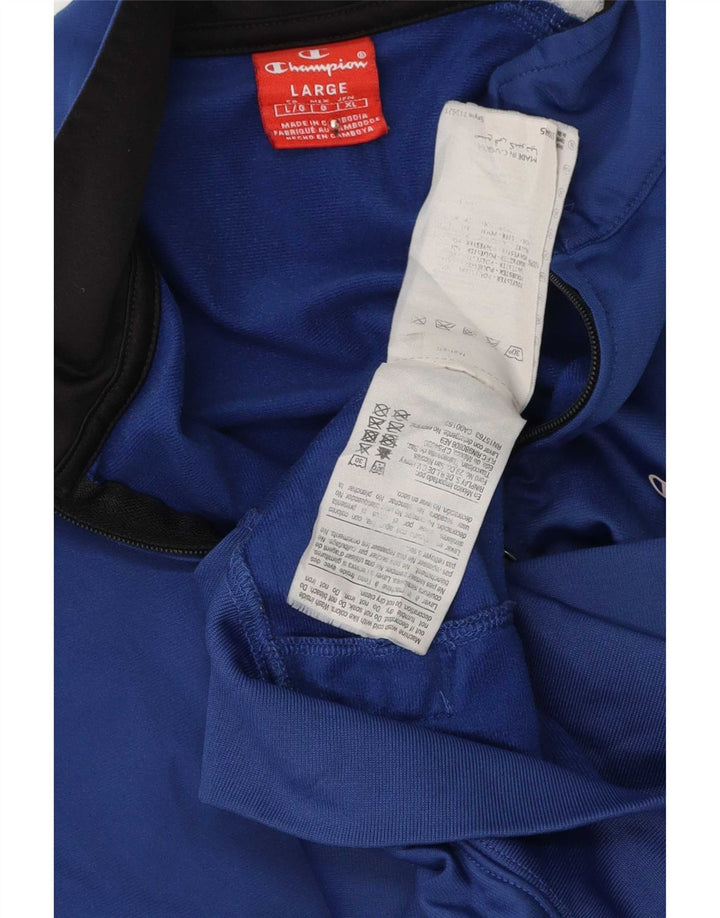 Champion Veste de survêtement graphique pour hommes, grand bleu, polyester color block