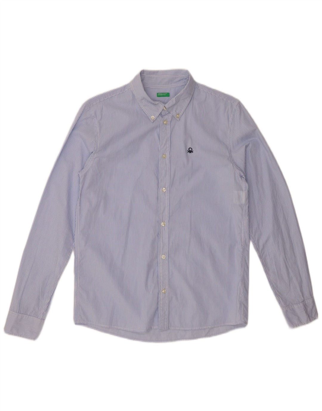 BENETTON Chemise Garçon 13-14 ans 3XL Bleu Rayure Coton