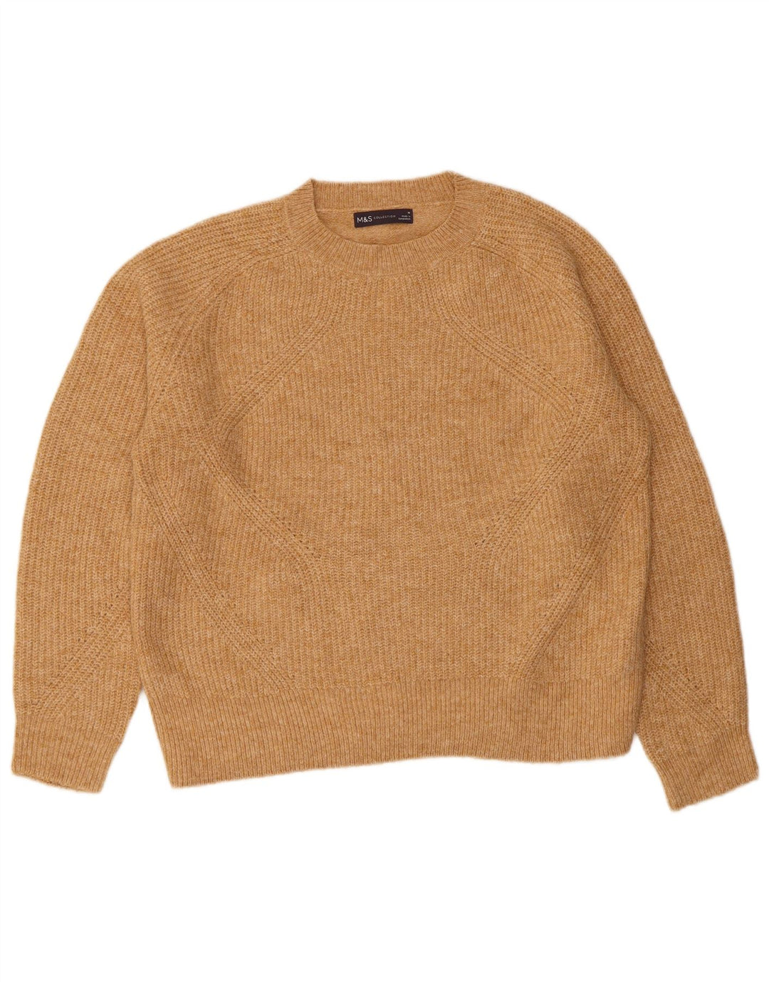 Marks & Spencer Pull à col rond pour femme UK 14 Acrylique beige moyen