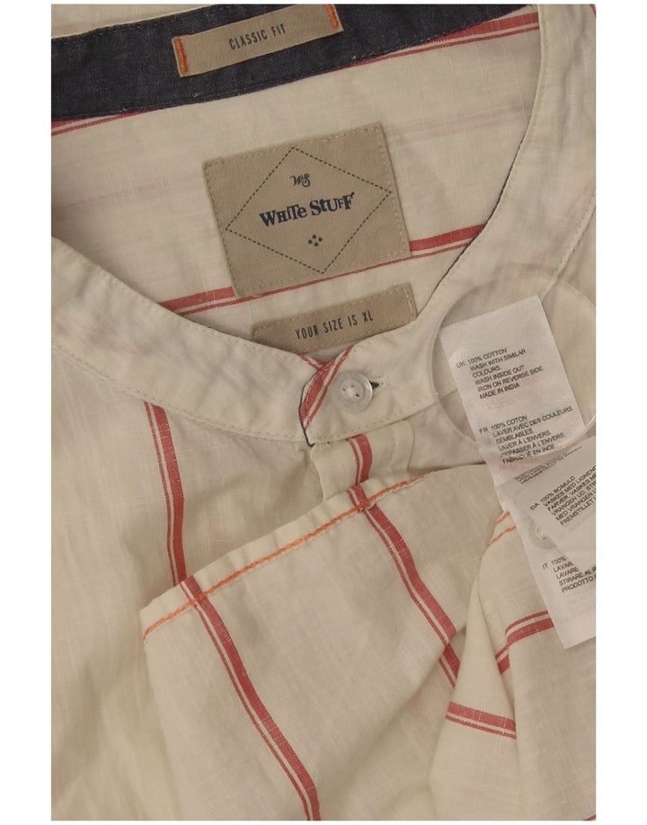 Chemise White Stuff Homme Coupe Classique XL Coton Rayé Blanc