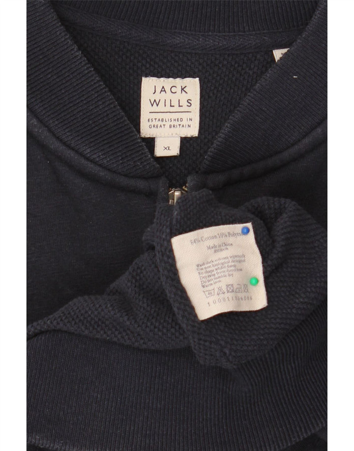 JACK WILLS Pull Cardigan Femme UK 18 XL Bleu Marine Coton