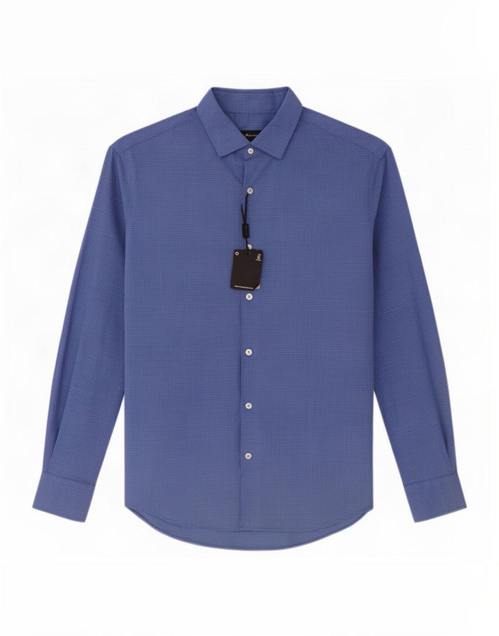 Massimo Dutti Chemise Homme XL Bleu Carreaux Coton