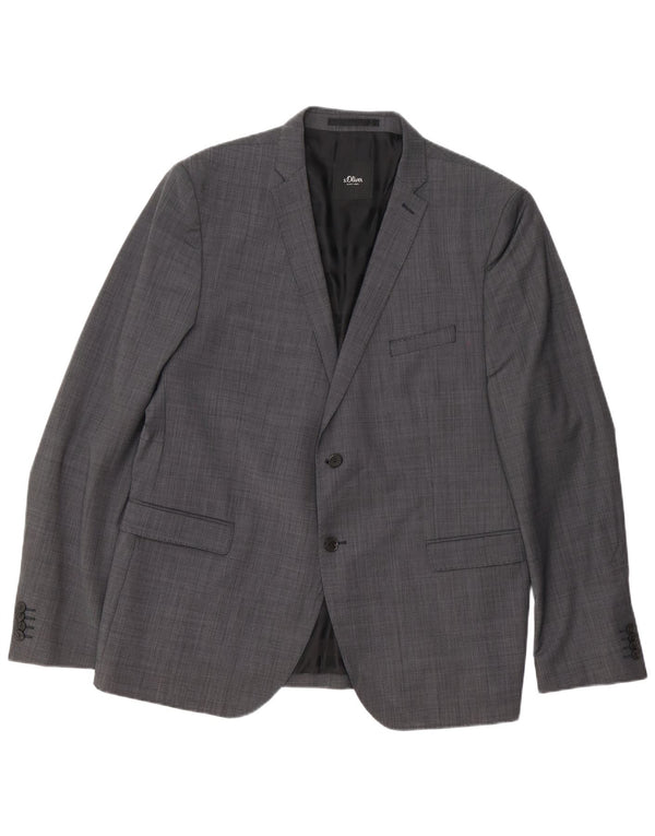 S.Oliver Costume 2 pièces pour hommes UK 46 3XL W38 L32 Gris Polyester