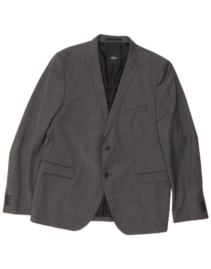 S.Oliver Costume 2 pièces pour hommes UK 46 3XL W38 L32 Gris Polyester