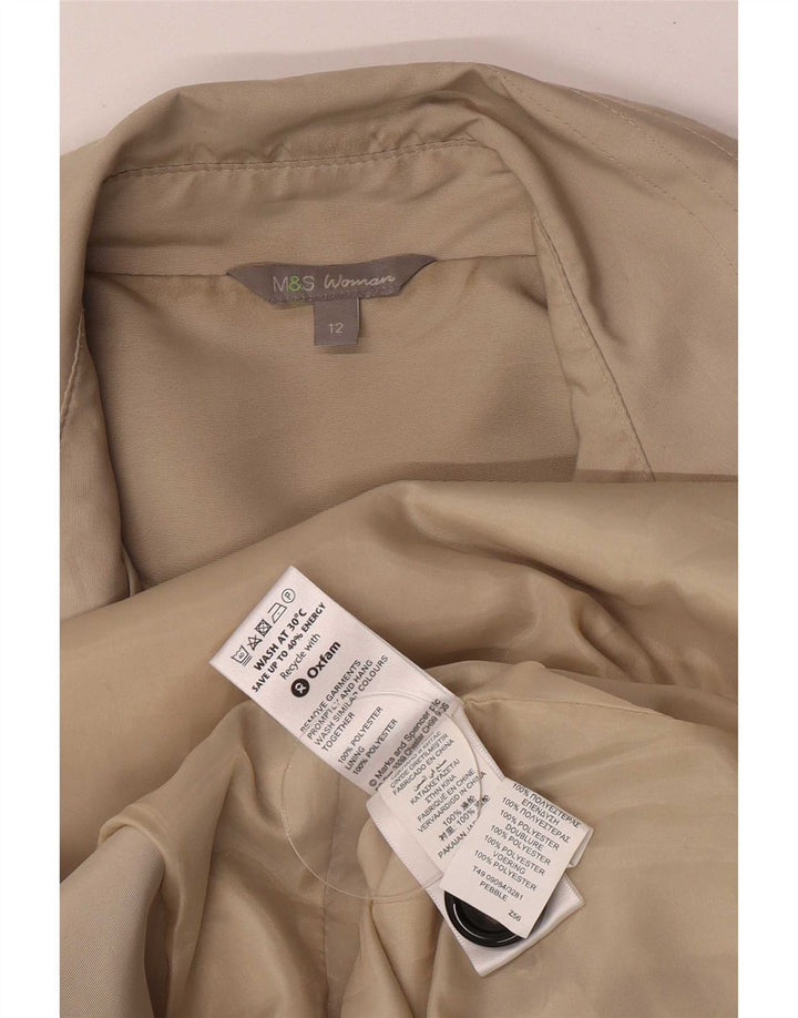 Marks & Spencer Trench-Coat Femme UK 12 Beige Moyen Polyester Classique