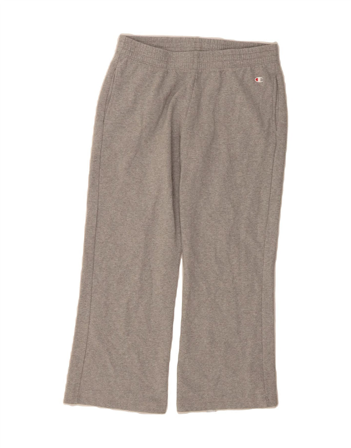 CHAMPION Womens Crop Tracksuit Trousers UK 12 Medium Grey Cotton Vintage Champion and Second-Hand Champion from Messina Hembry 