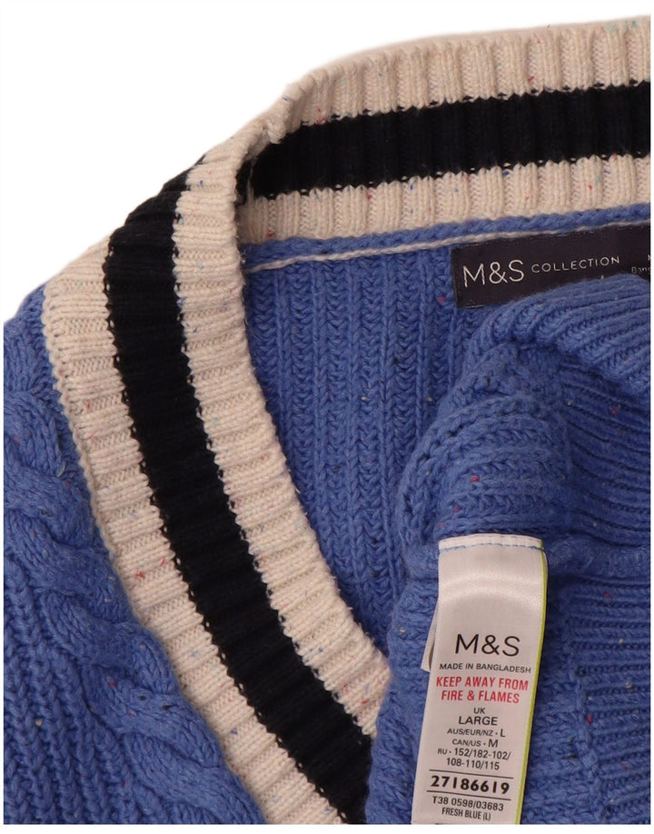Marks & Spencer Pull cardigan surdimensionné pour femme UK 16 Grand coton bleu