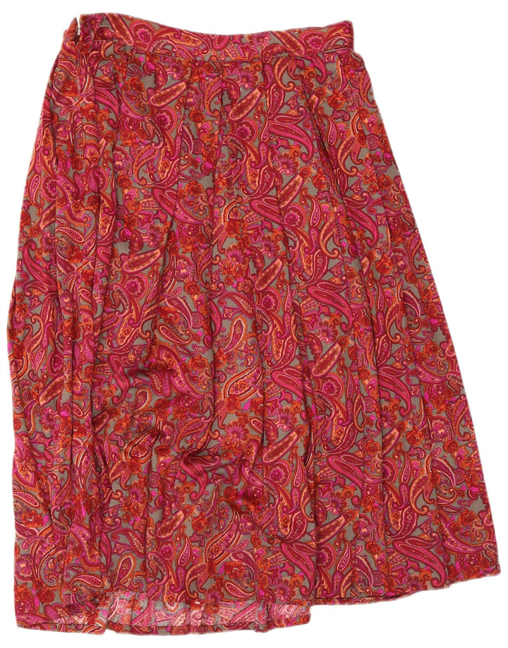 jupe évasée femme vintage W30 Paisley rouge moyen