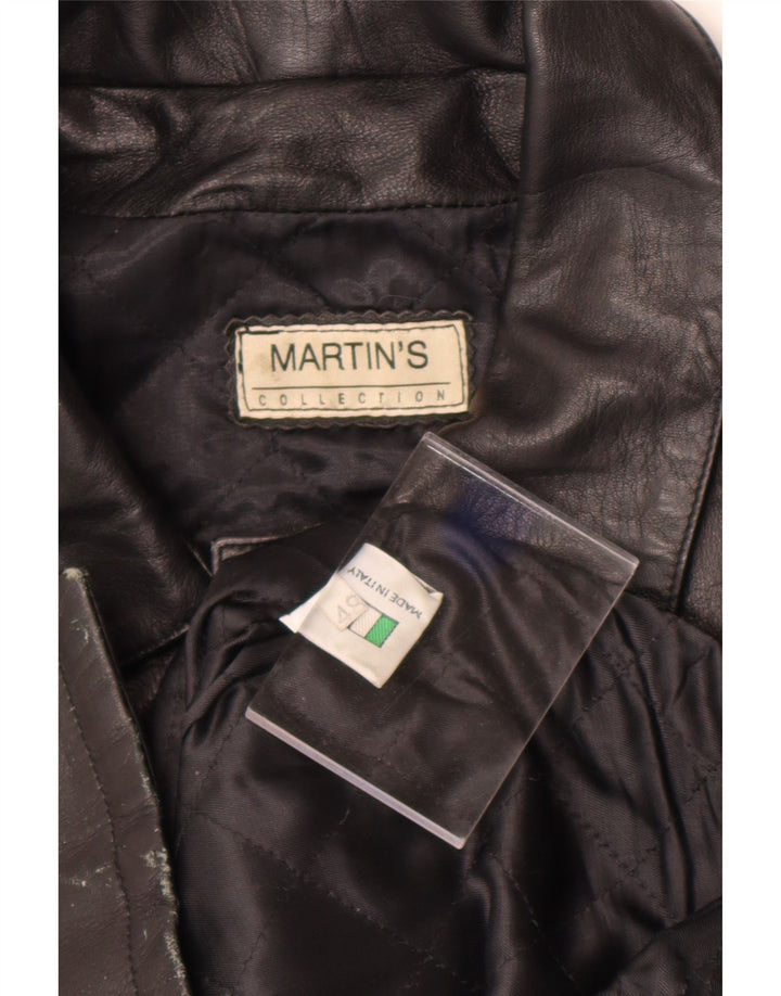 Martin's Manteau en cuir pour homme IT 48 Cuir noir moyen