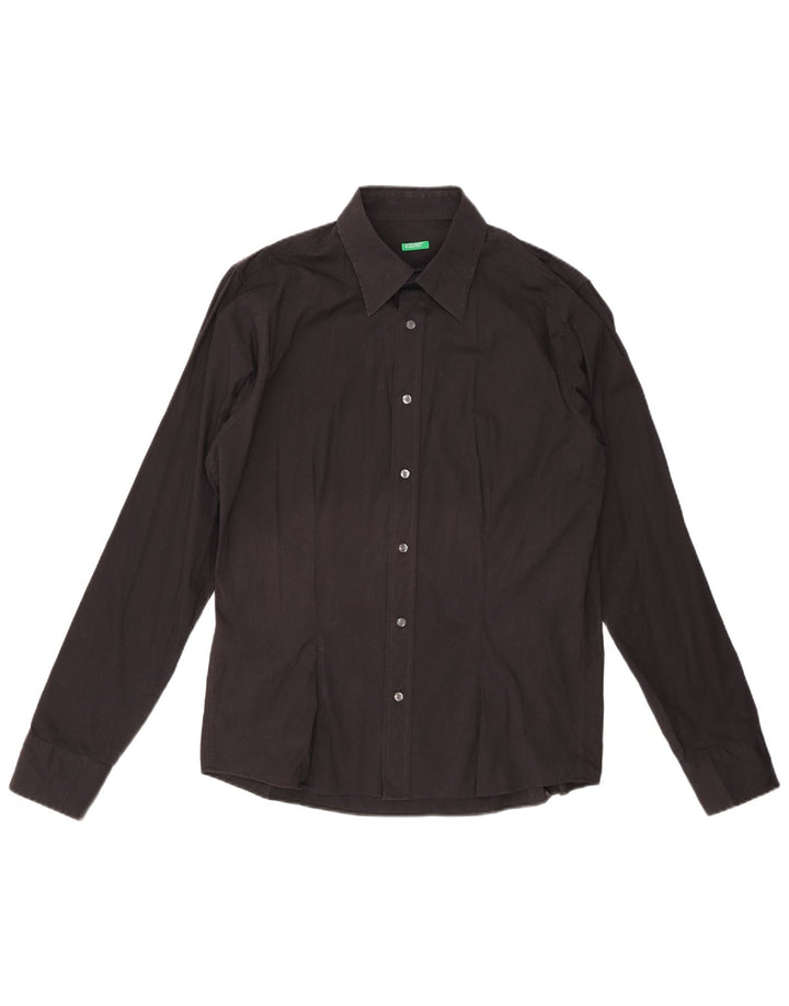 BENETTON Chemise Homme XL Noir Coton