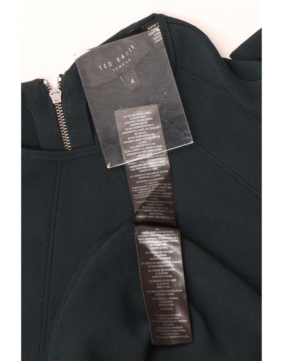 Ted Baker Robe longue chauve-souris pour femme Taille 4 Grande Viscose Verte