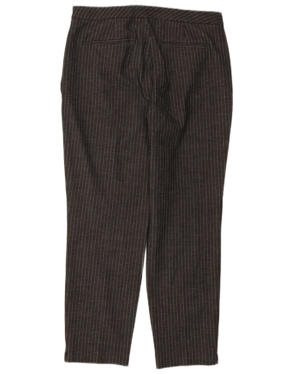 Marks & Spencer Pantalon chino pour femme UK 14 Large W32 L26 Gris à fines rayures