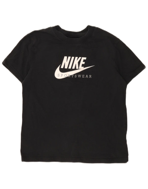 Nike Womens Graphic T-Shirt Top UK 6 XS Noir Colorblock Coton