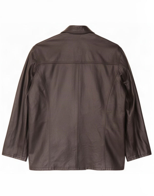 Bayside Veste en cuir double boutonnage pour homme UK 44 2XL Noir