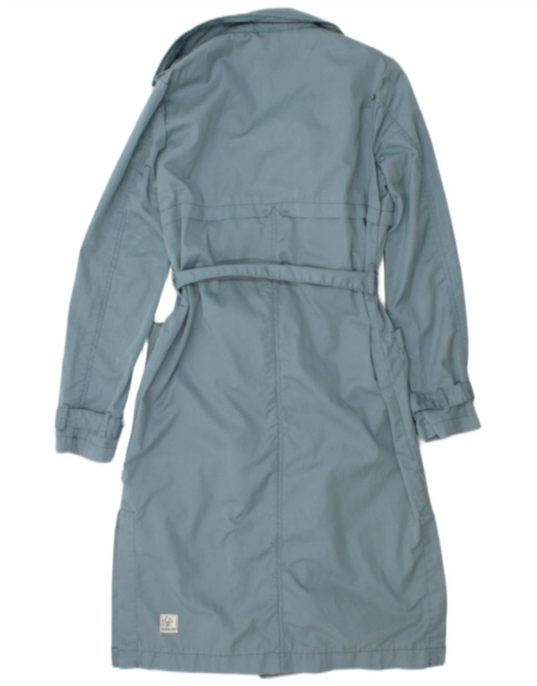 KHUJO Trench Coat Femme UK 10 Petit Bleu Coton