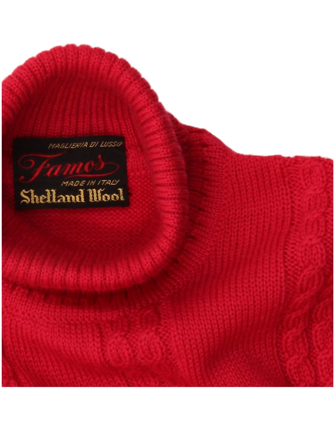 VINTAGE Femmes Crop Roll Neck Jumper Pull UK 10 Petite Laine Rose